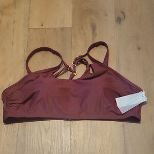 NWT Maroon Bikini Top Plus Size 3X 24W-26W